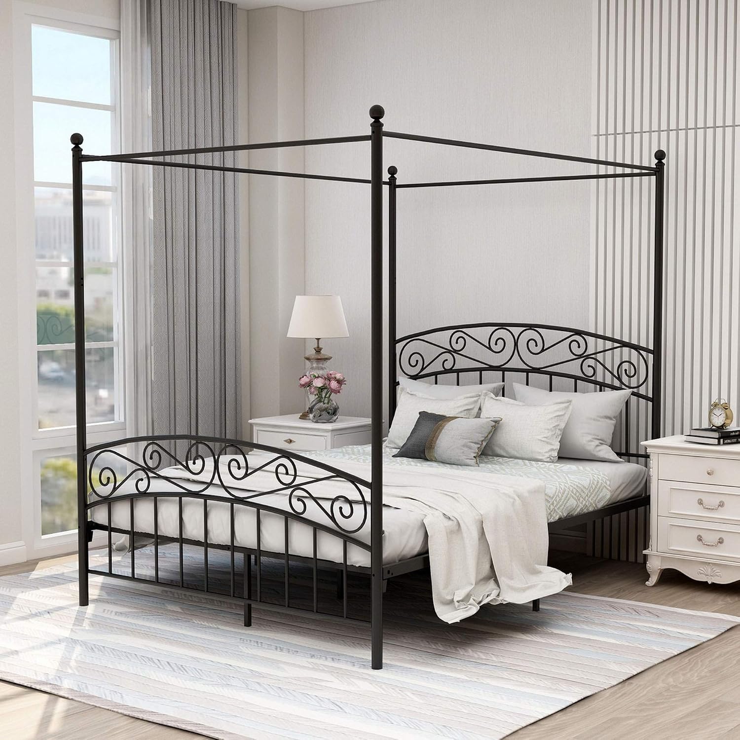 Canopy Bed Frame Metal Queen - Kraliçe Boy Metal Çerçeveli Karyola Başlık