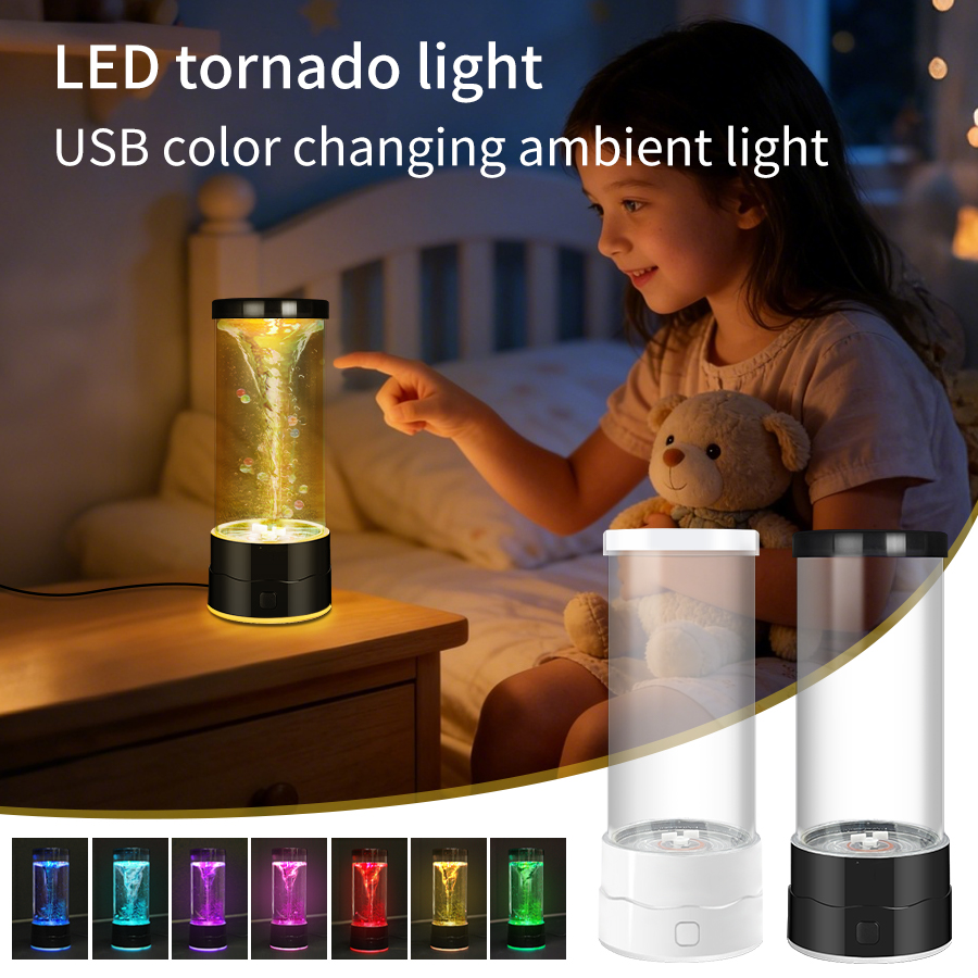 Floating Nightstand With Led Light - Yaratıcı LED Tornado Gece Lambası USB