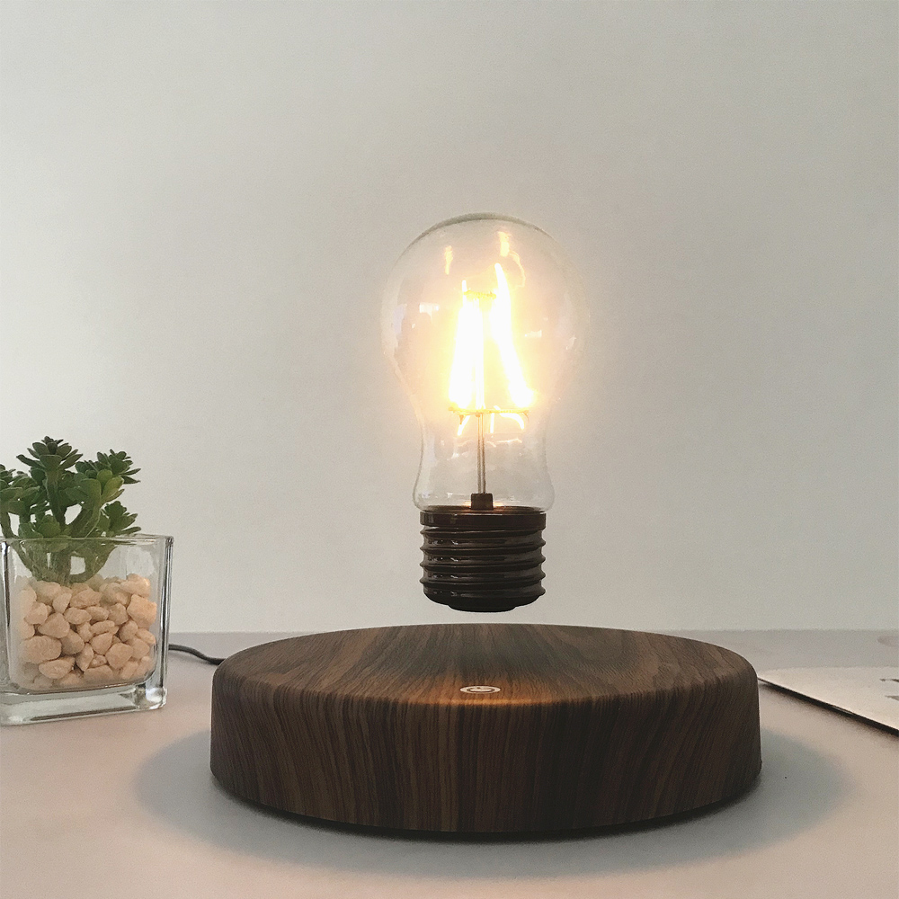 Floating Nightstand With Led Light - Manyetik Levitasyon Lambası Yaratıcılık Yüzen Cam