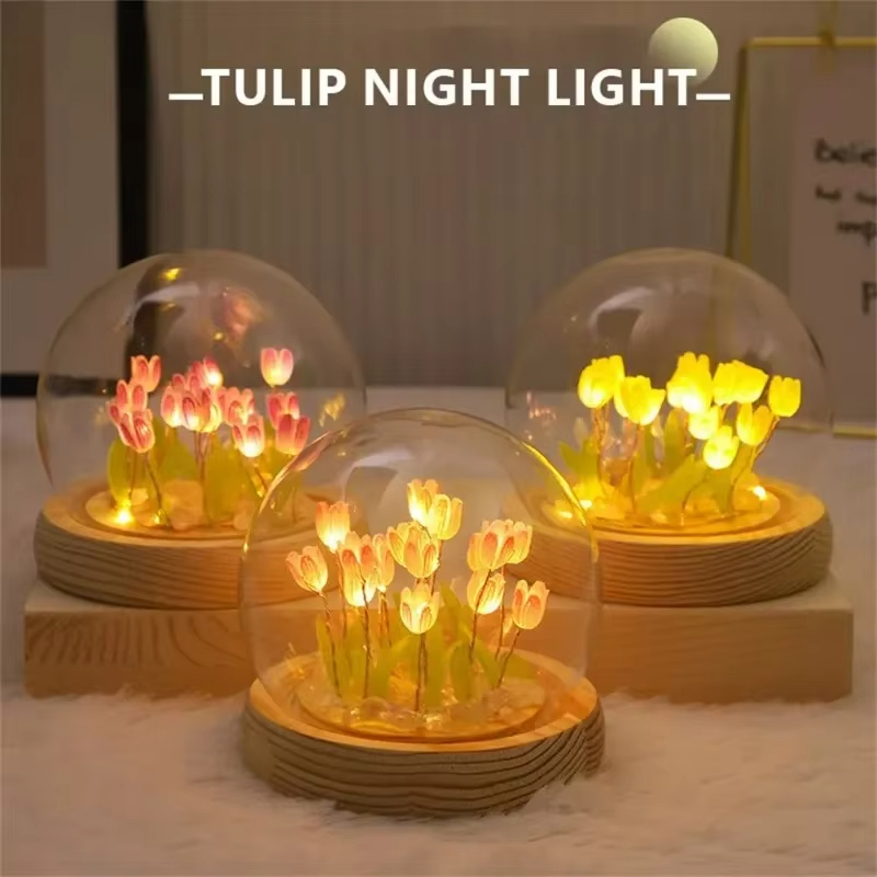 Floating Nightstand With Led Light - LED DIY El Yapımı Mini Lale