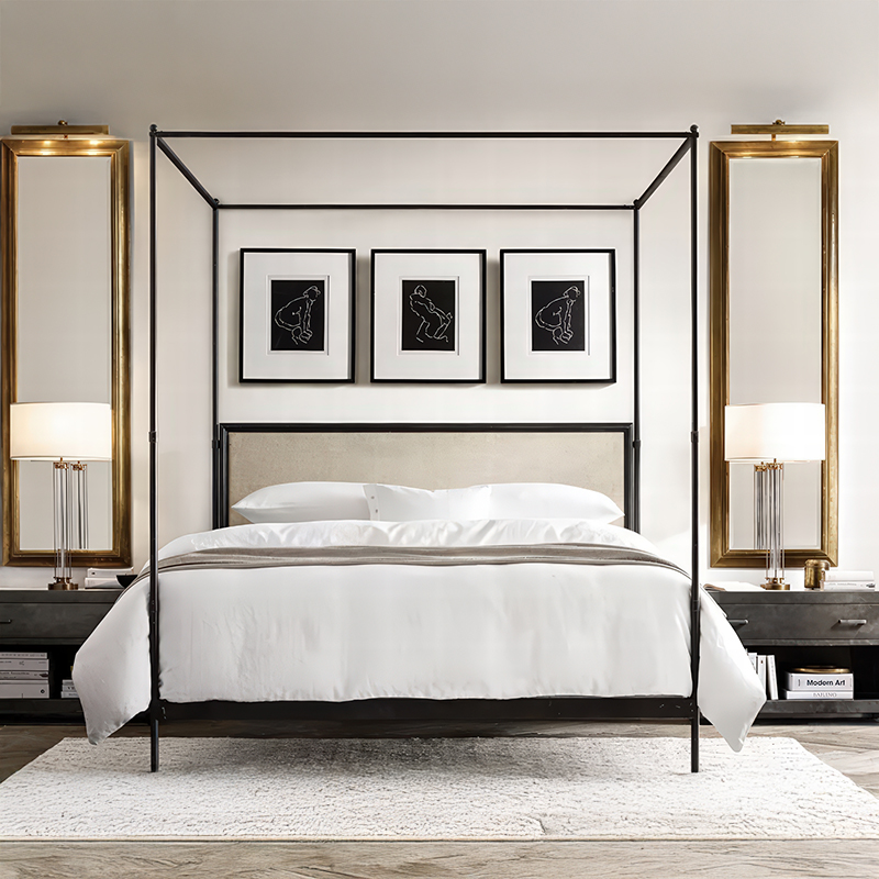 xx-Fransız Tarzı Modern Kraliç - Canopy Bed Frame Metal Queen incelemesi ve fiyatı