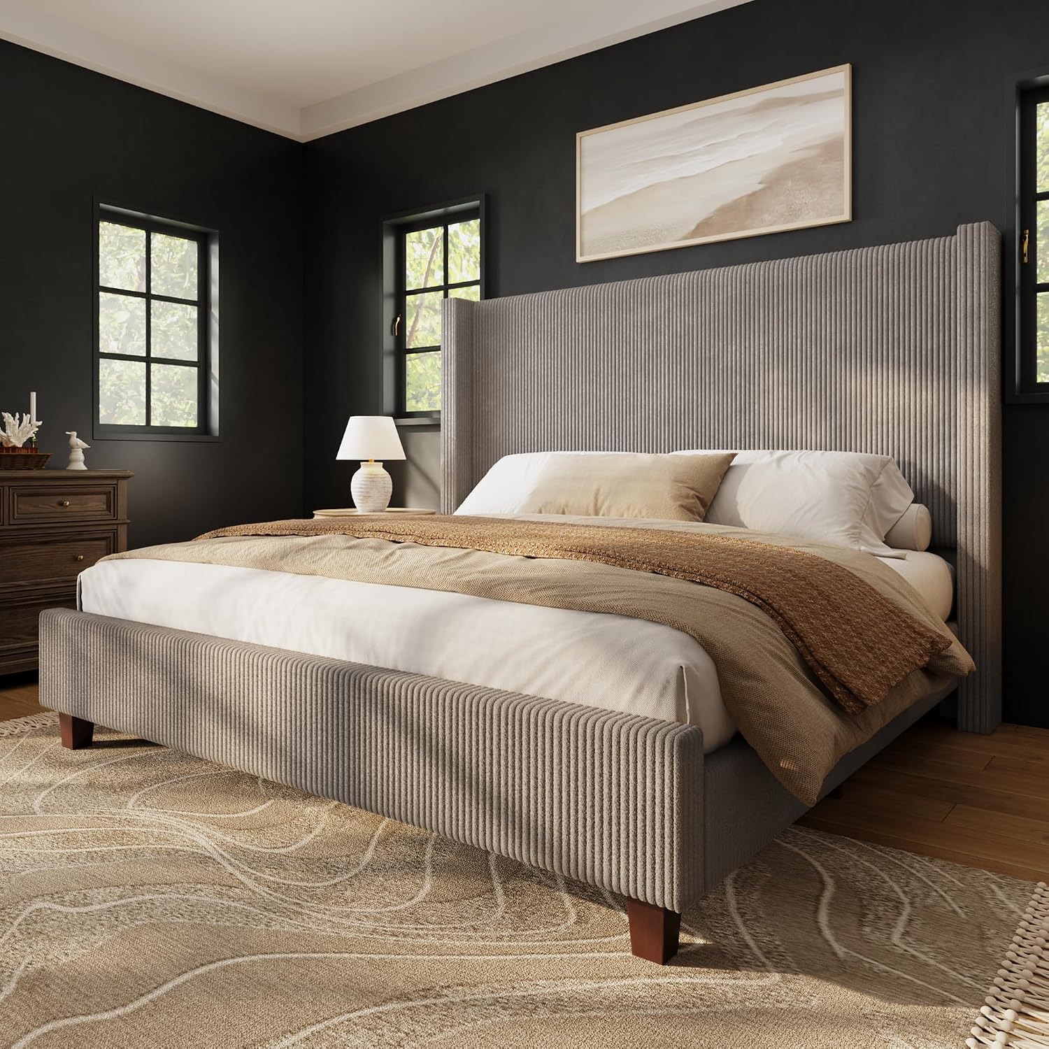 50,8 İnç Kadife Kanatlı Başlık - Canopy Bed Frame Metal Queen incelemesi ve fiyatı