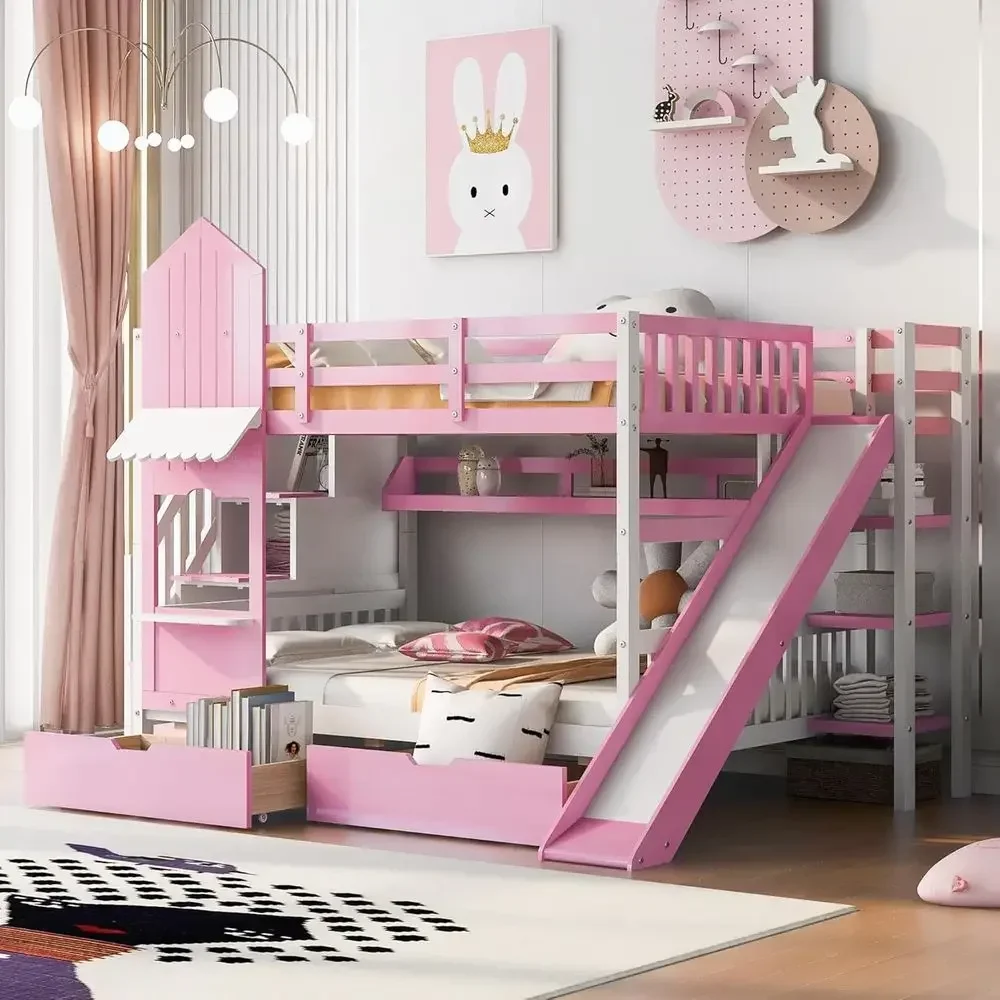 Kız ve Erkek Çocuklar İçin Mer - Bunk Bed With Stairs And Slide incelemesi ve fiyatı