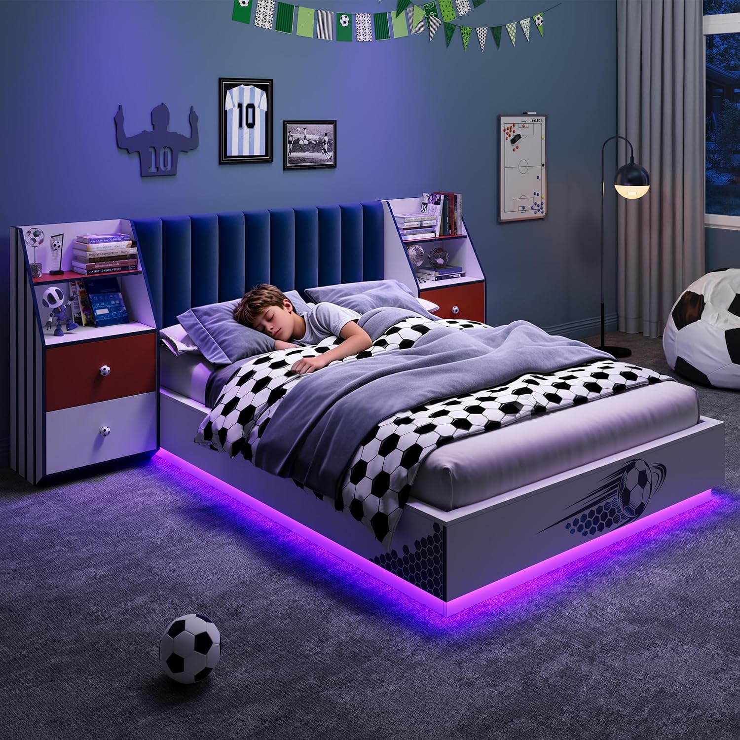 Tam Boy Yüzer Yatak, Kadife Ba - Floating Nightstand With Led Light incelemesi ve fiyatı