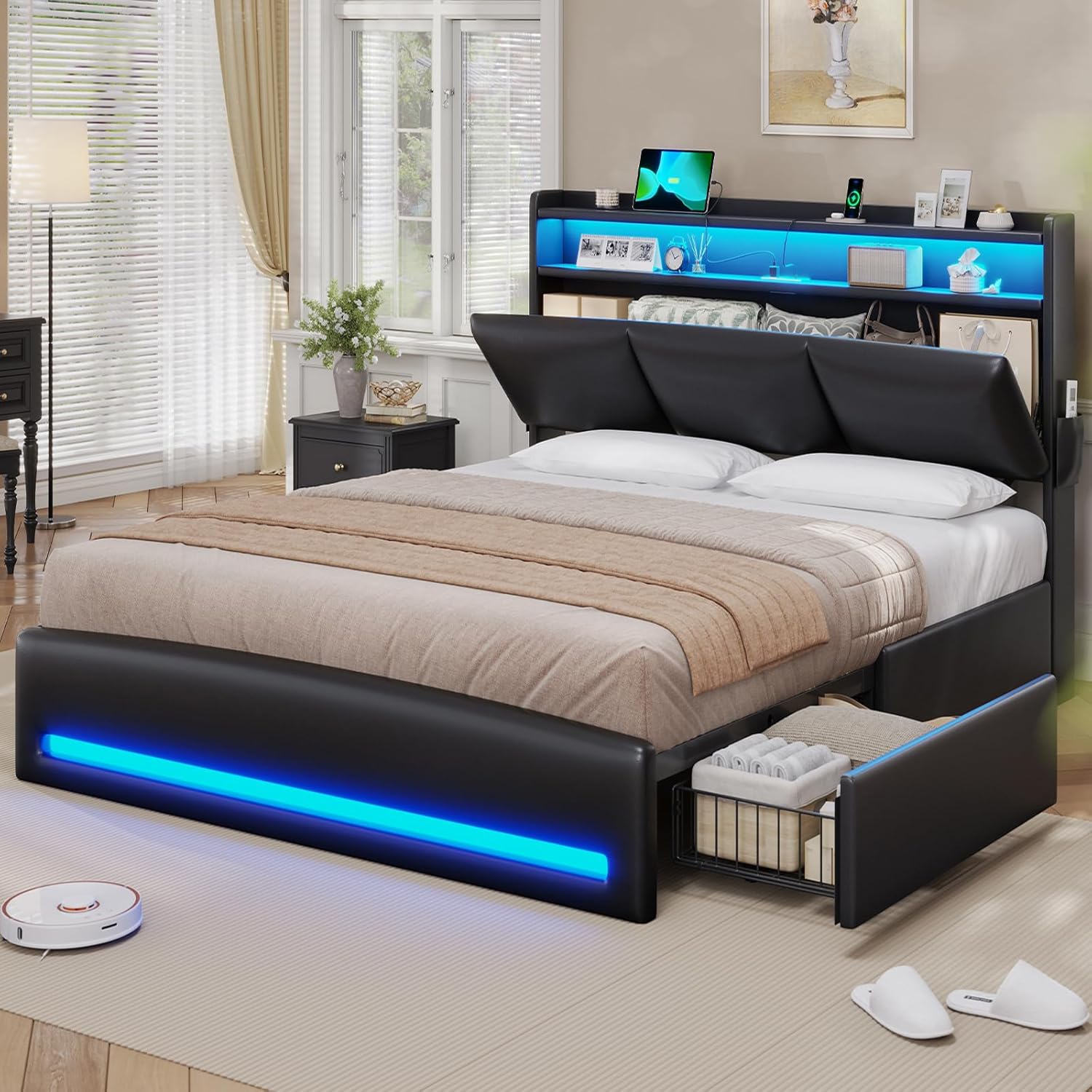 Depolama Alanlı Başlıklı ve Şa - Canopy Bed Frame Metal Queen incelemesi ve fiyatı