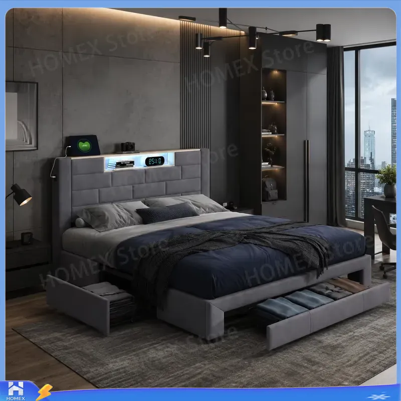5FT Çift Kişilik Yatak Çerçeve - Gas Lift Storage Bed Hydraulic incelemesi ve fiyatı