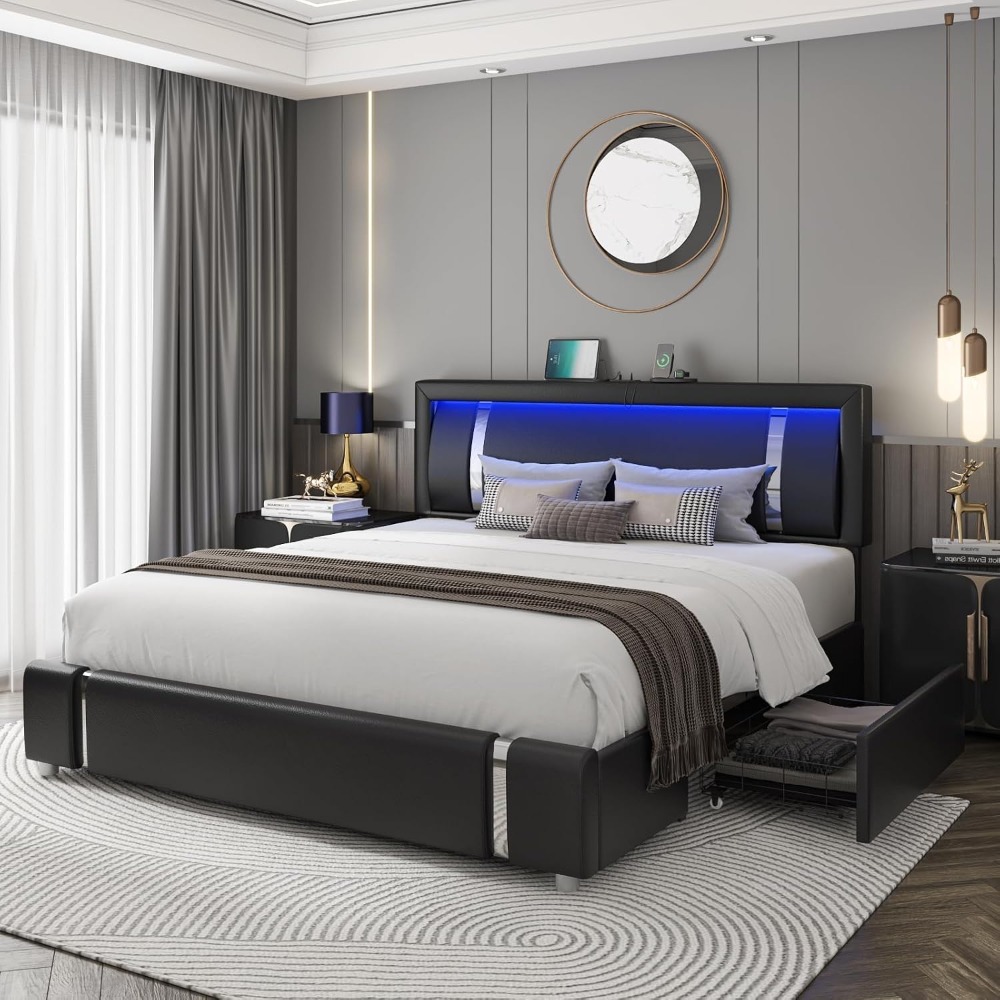 Kraliçe Boy Modern Döşemeli Su - Canopy Bed Frame Metal Queen incelemesi ve fiyatı